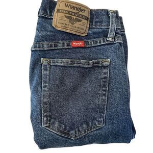 Wrangler Mens Sz 30x30 RELAXED Boot‎ Cut JEANS Blue Denim Casual Dark Wash